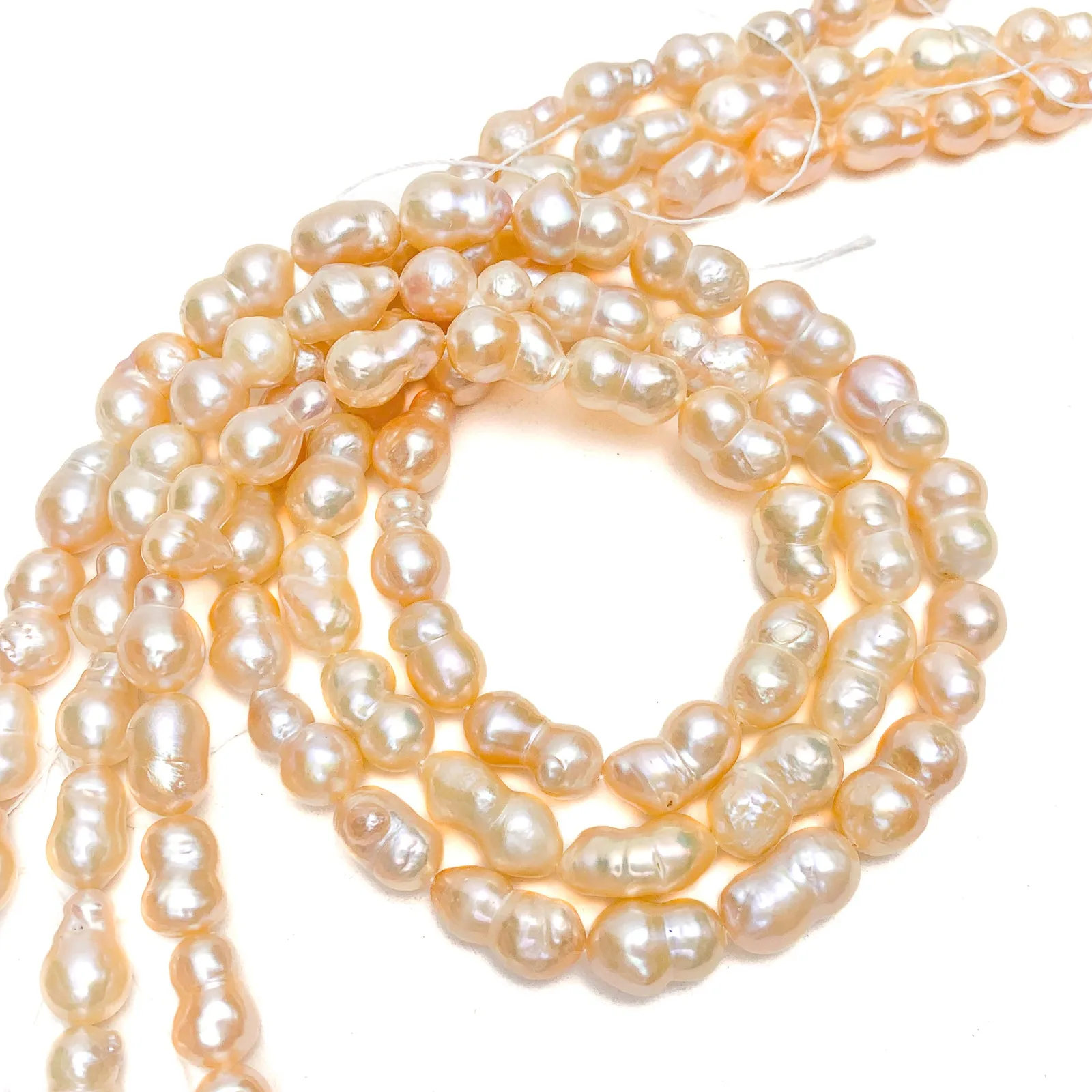 Peach Baroque Freshwater Pearl Bead Strand