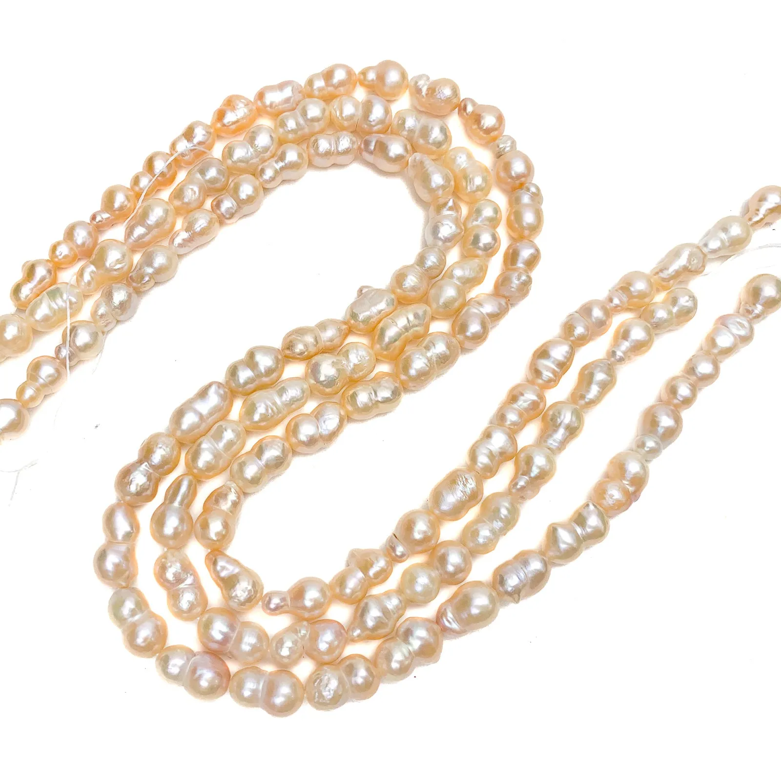 Peach Baroque Freshwater Pearl Bead Strand