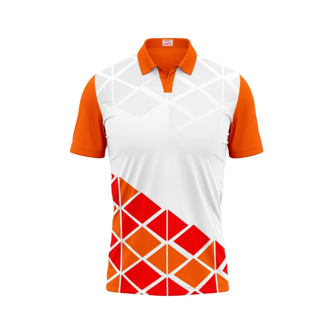 Polo Neck Printed Jersey Orange Design 3