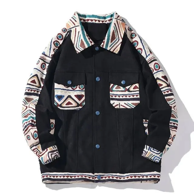 Pre Order:  Aztec Print Loose Fit Jacket