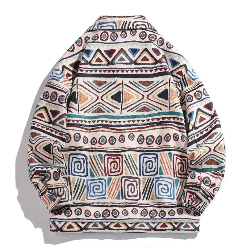 Pre Order:  Aztec Print Loose Fit Jacket