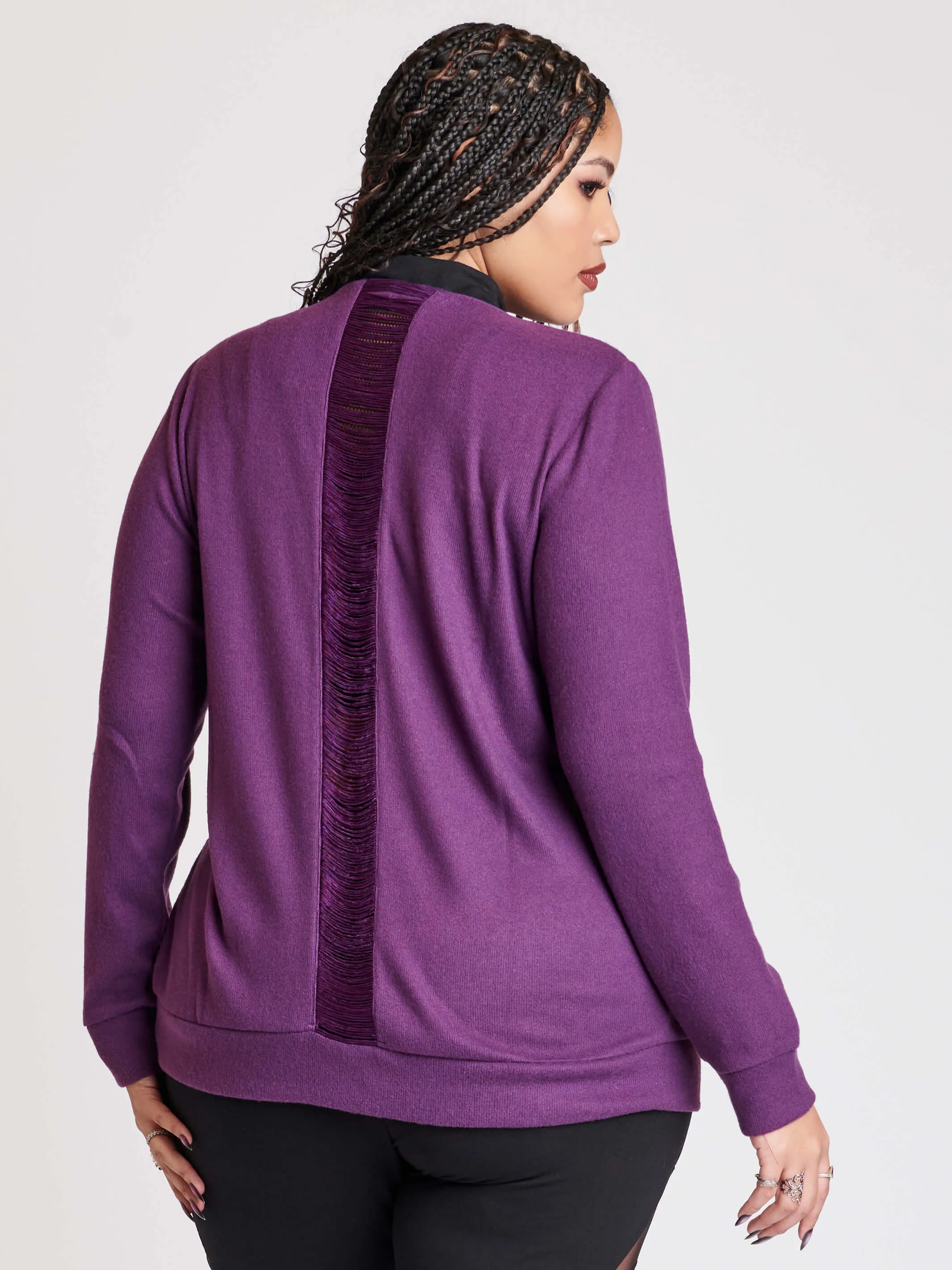 Purple Skull Button Cardigan