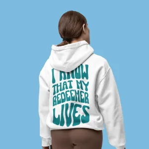 "Redeemed" Hoodie - White/Teal