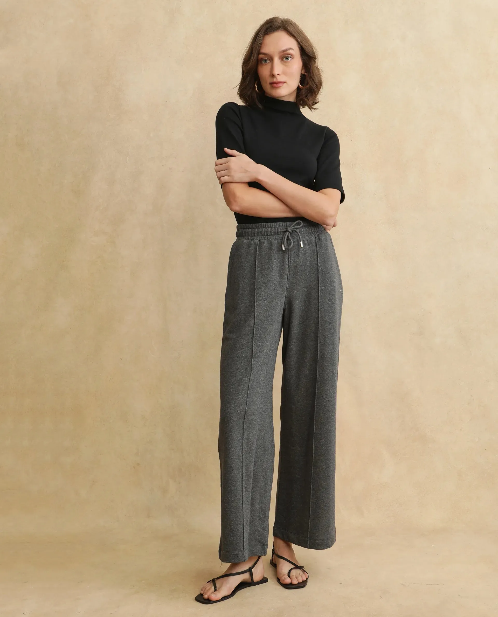 Rareism Women Inout Dark Grey  Track Pant