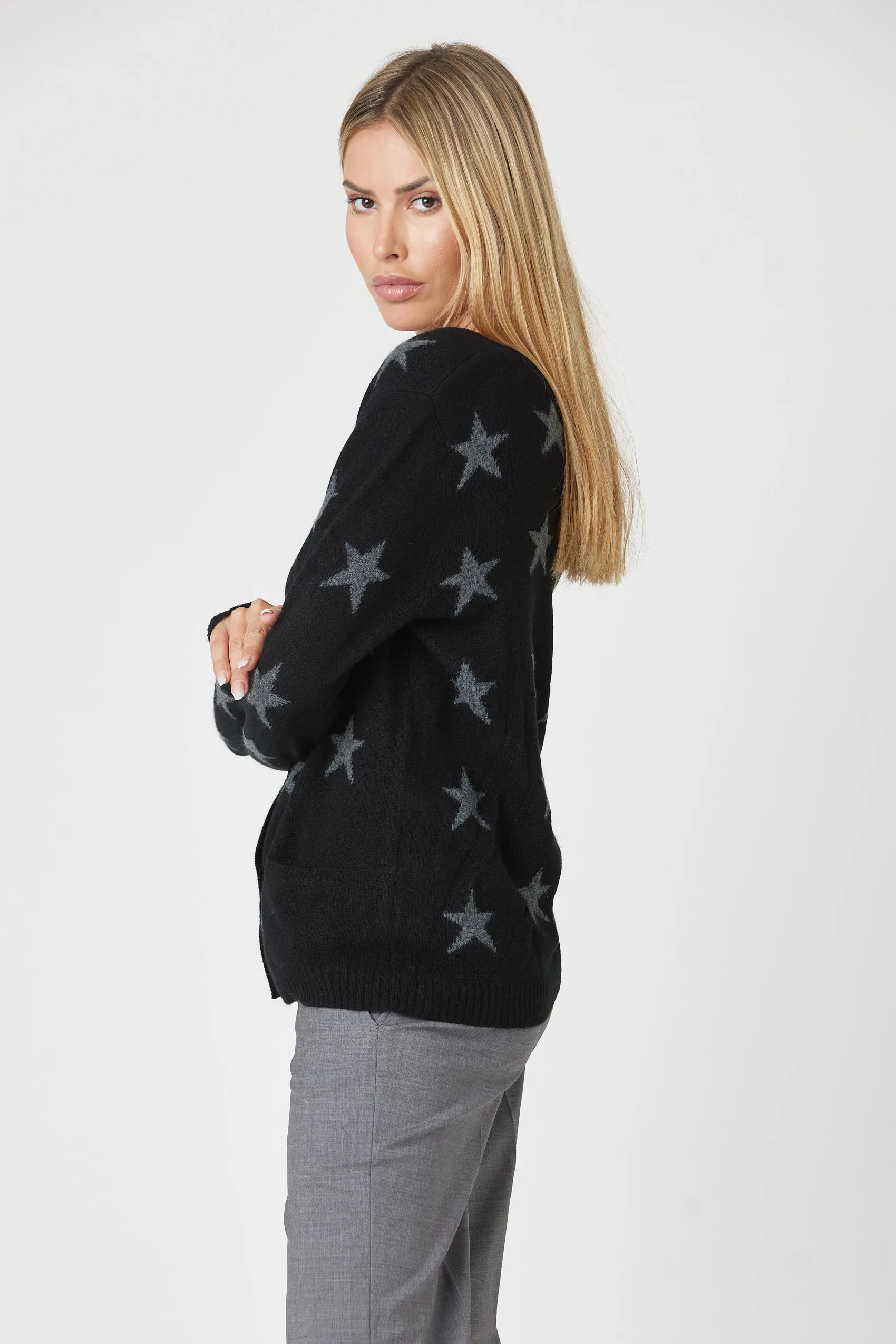 Relaxed Cashmere Star Cardigan