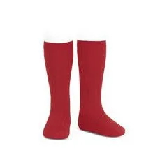 Ribbed Socks Red