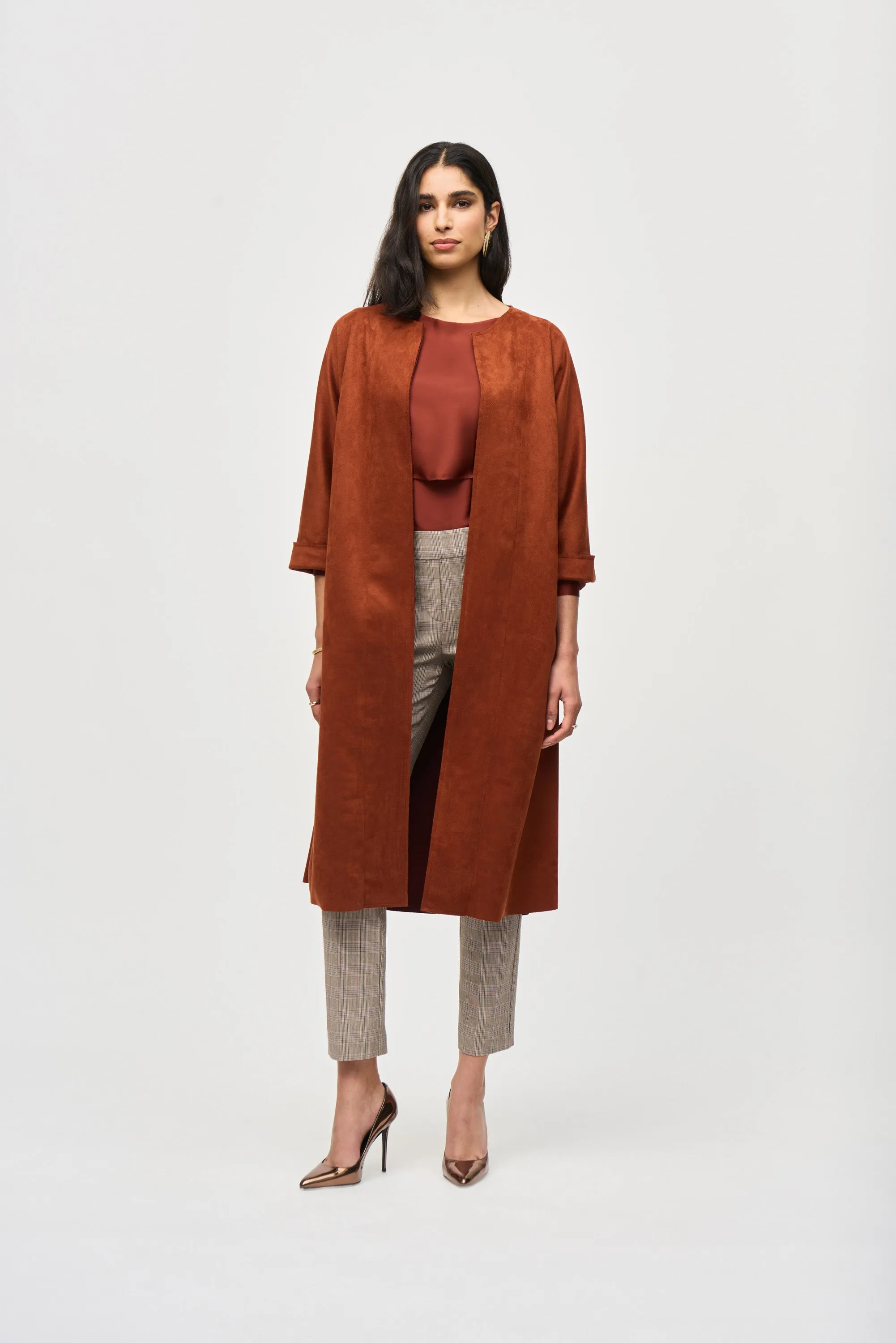 Scuba Suede Straight Fit Coat