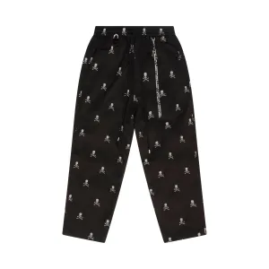 Skull Embroidered Tapered Pants in Black