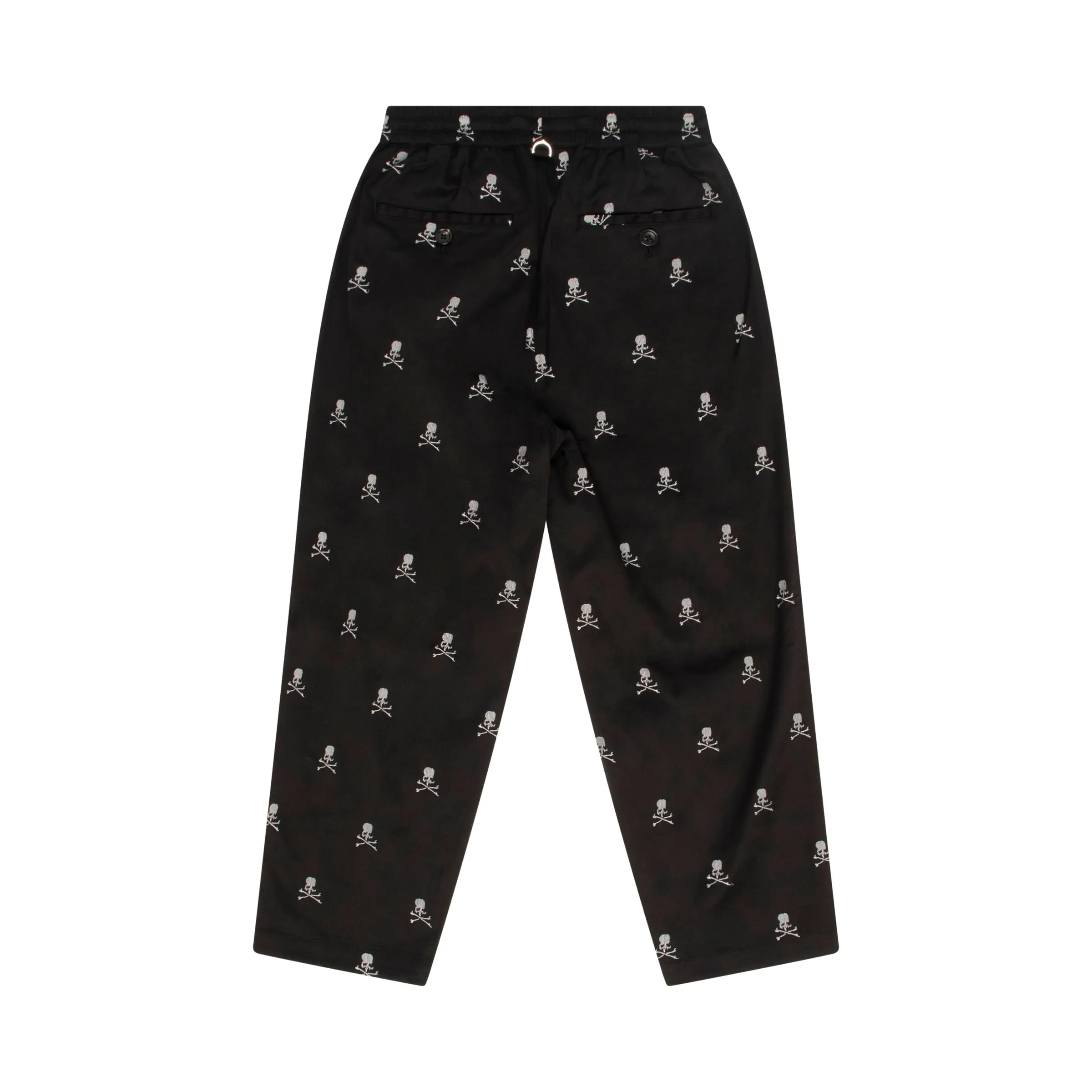 Skull Embroidered Tapered Pants in Black