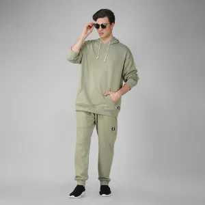 SLAY. Men's Light Olive Oversized Drop Shoulder Hoodie & Joggers Co-ord Set