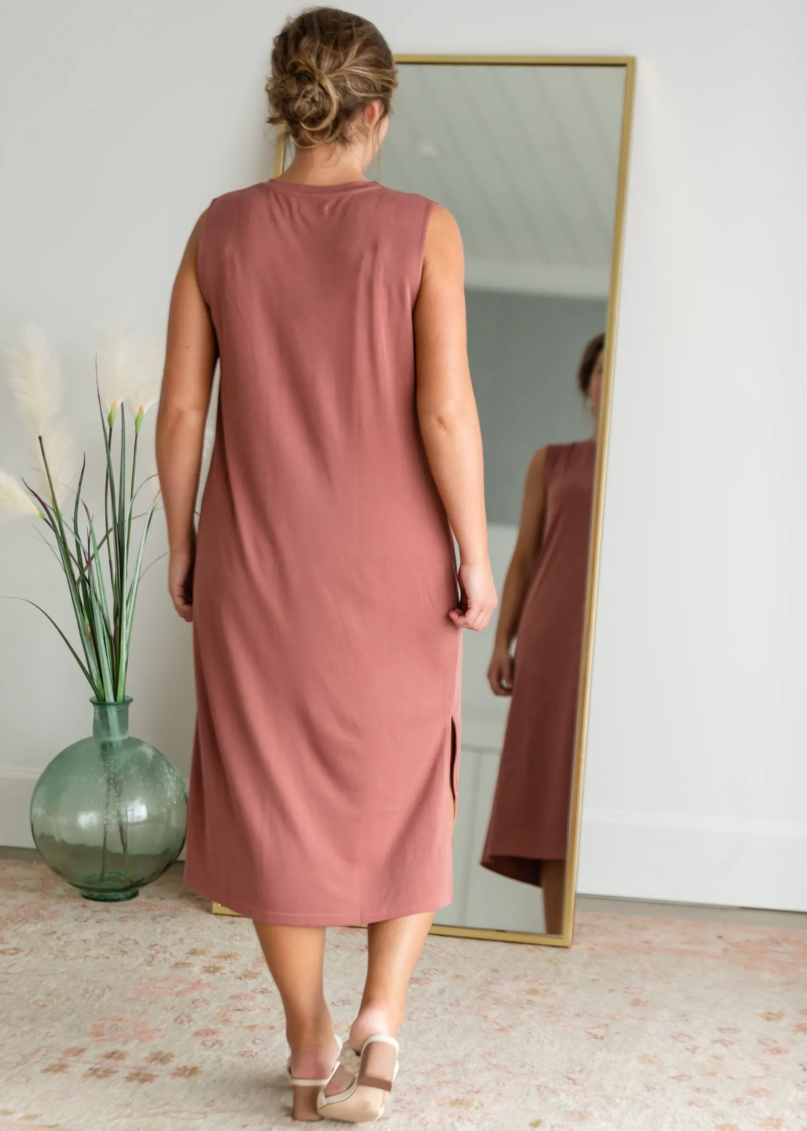 Sleeveless Round Neck Midi Dress - FINAL SALE