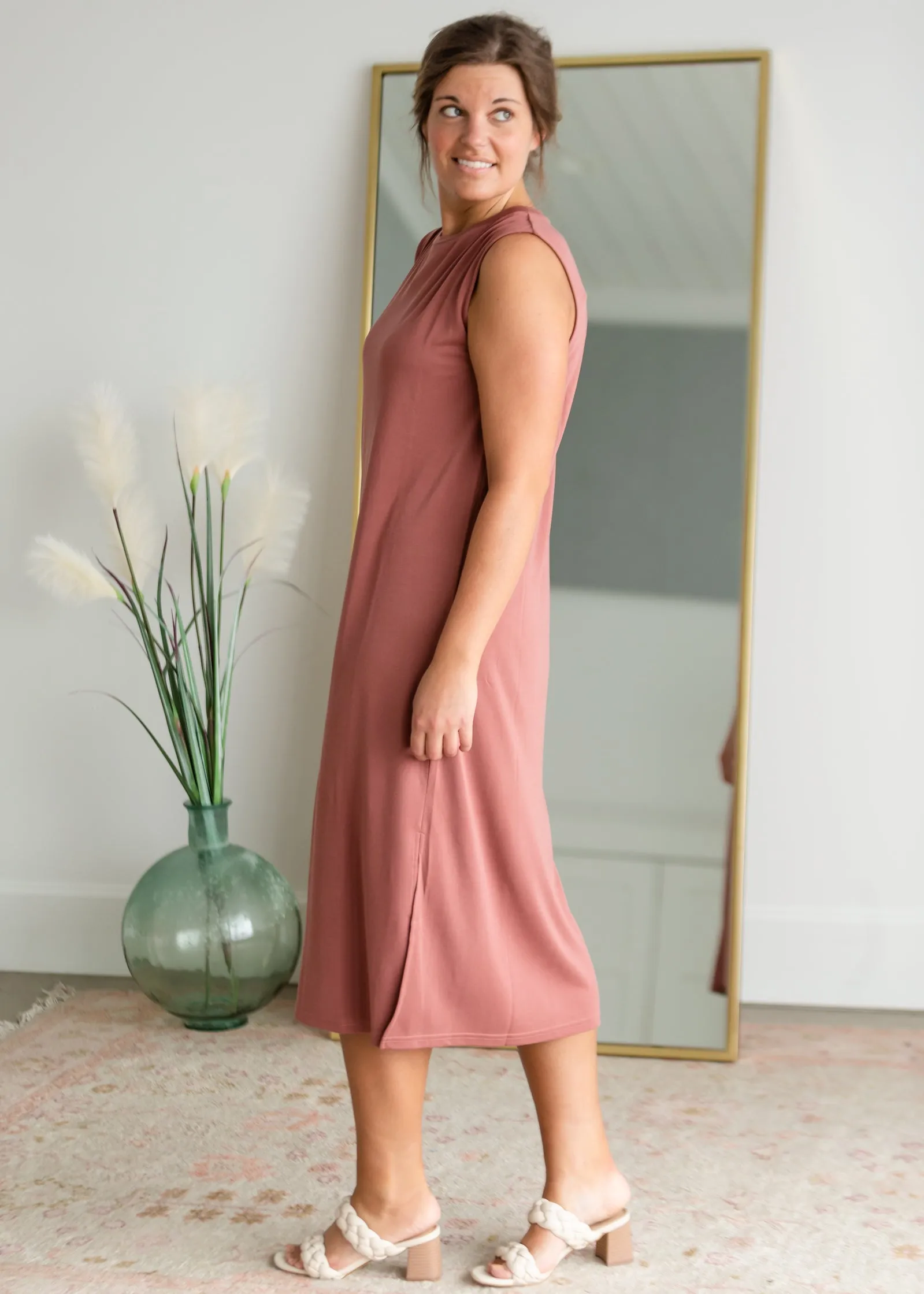 Sleeveless Round Neck Midi Dress - FINAL SALE