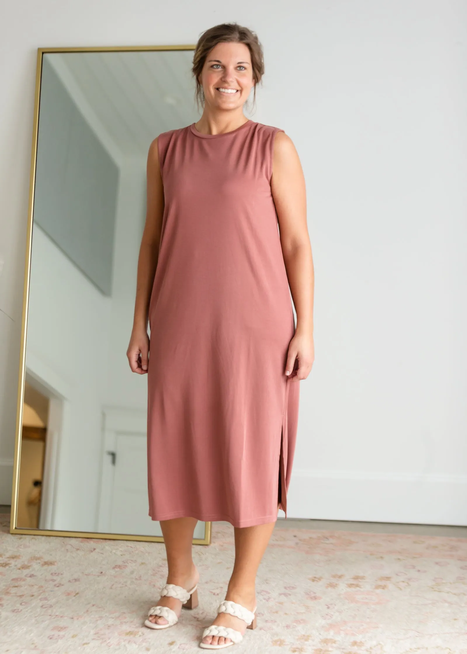 Sleeveless Round Neck Midi Dress - FINAL SALE