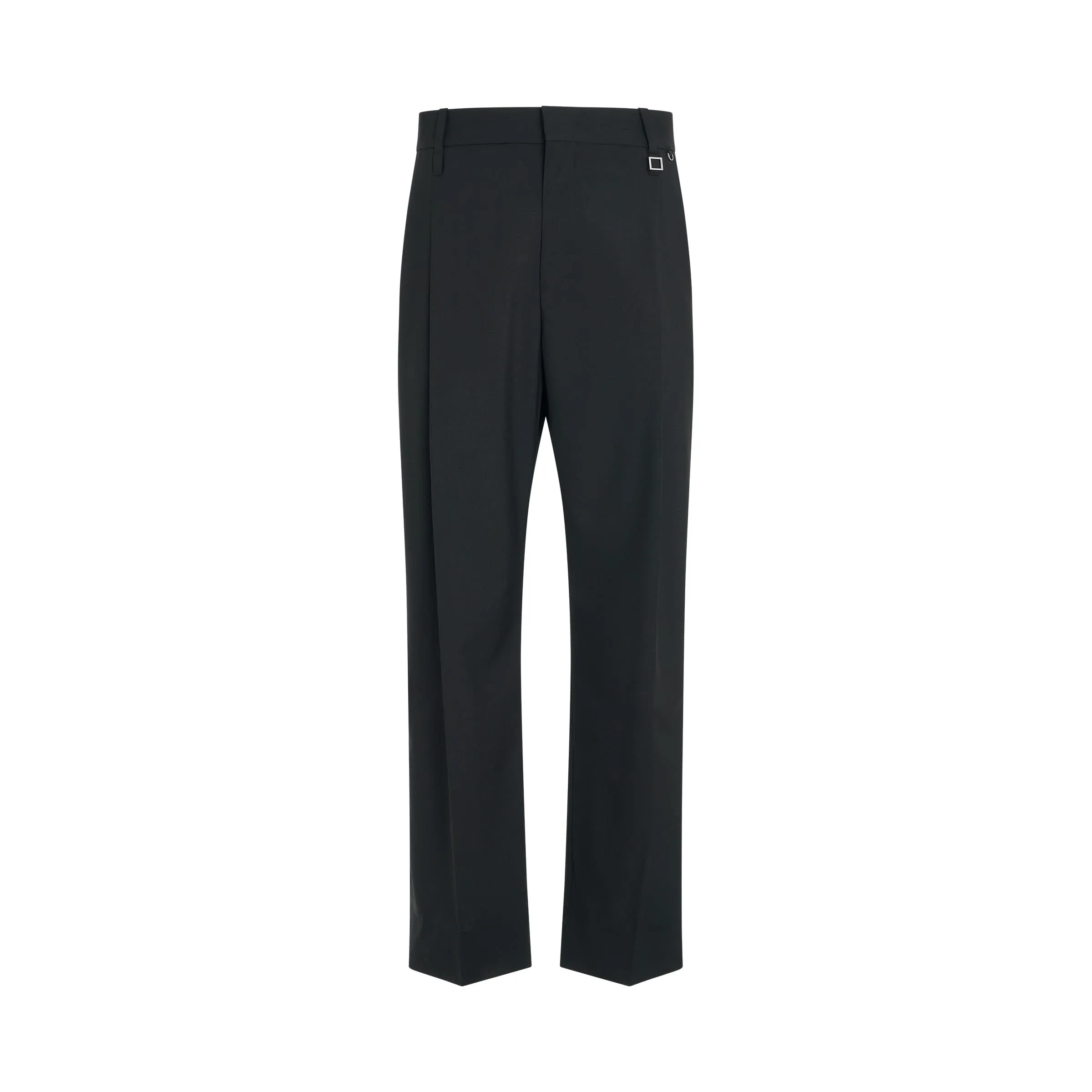 Square Metallic Detail Pants in Black