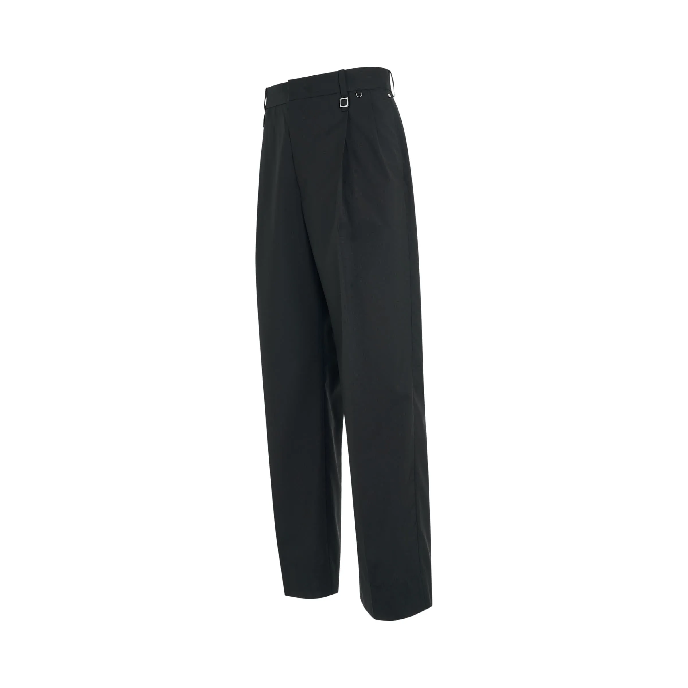 Square Metallic Detail Pants in Black