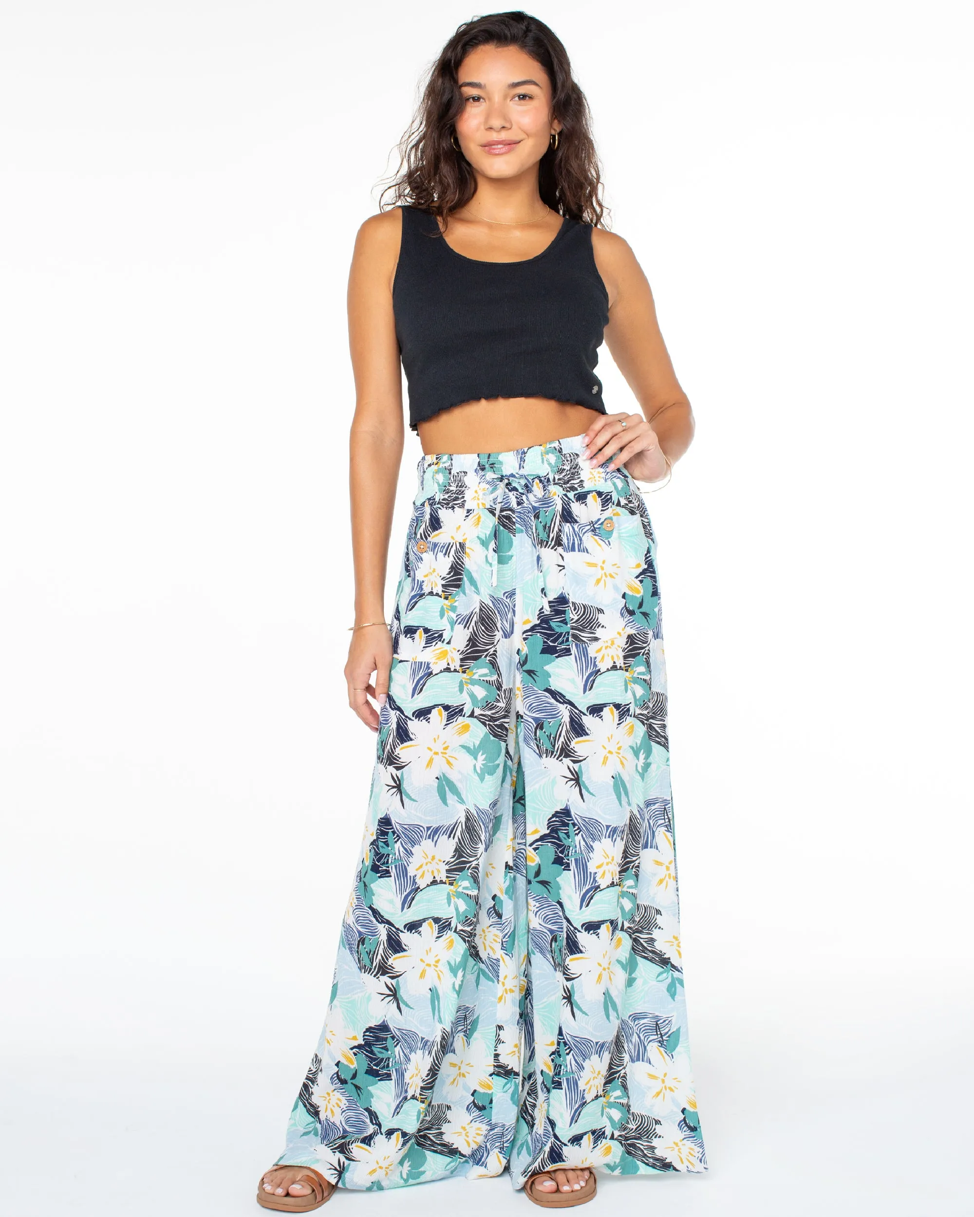 Sunset Daze Wide Leg Pants - Infinity Blue