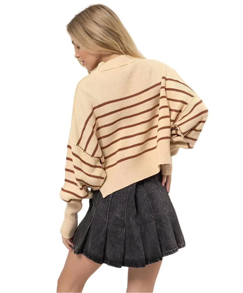 Sweet Striped Crop Sweater