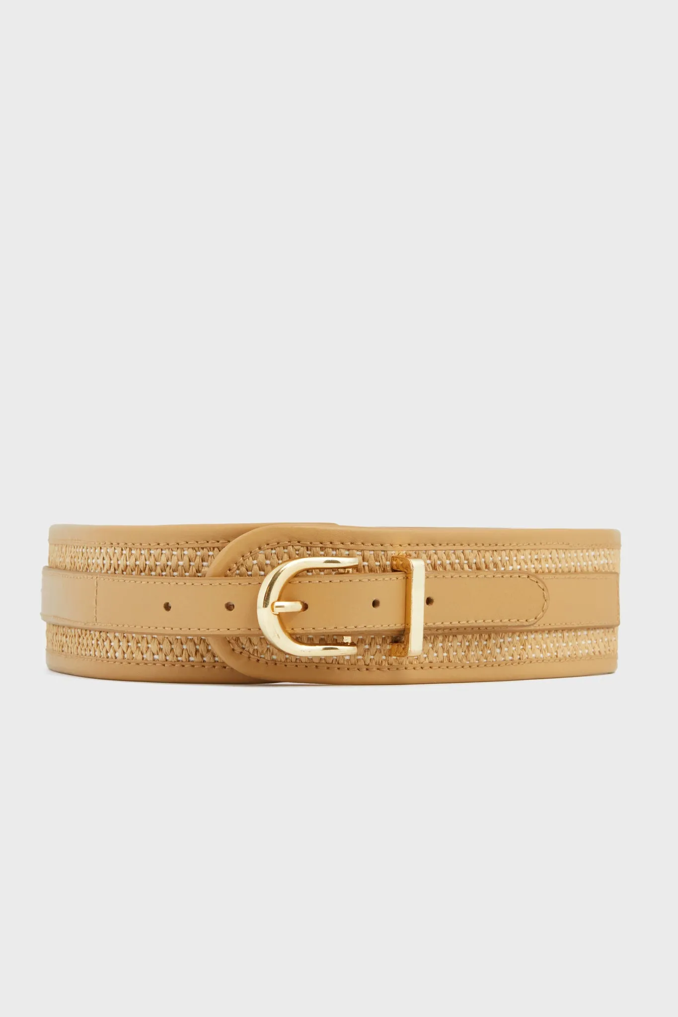 Tan Raffia Waist Belt