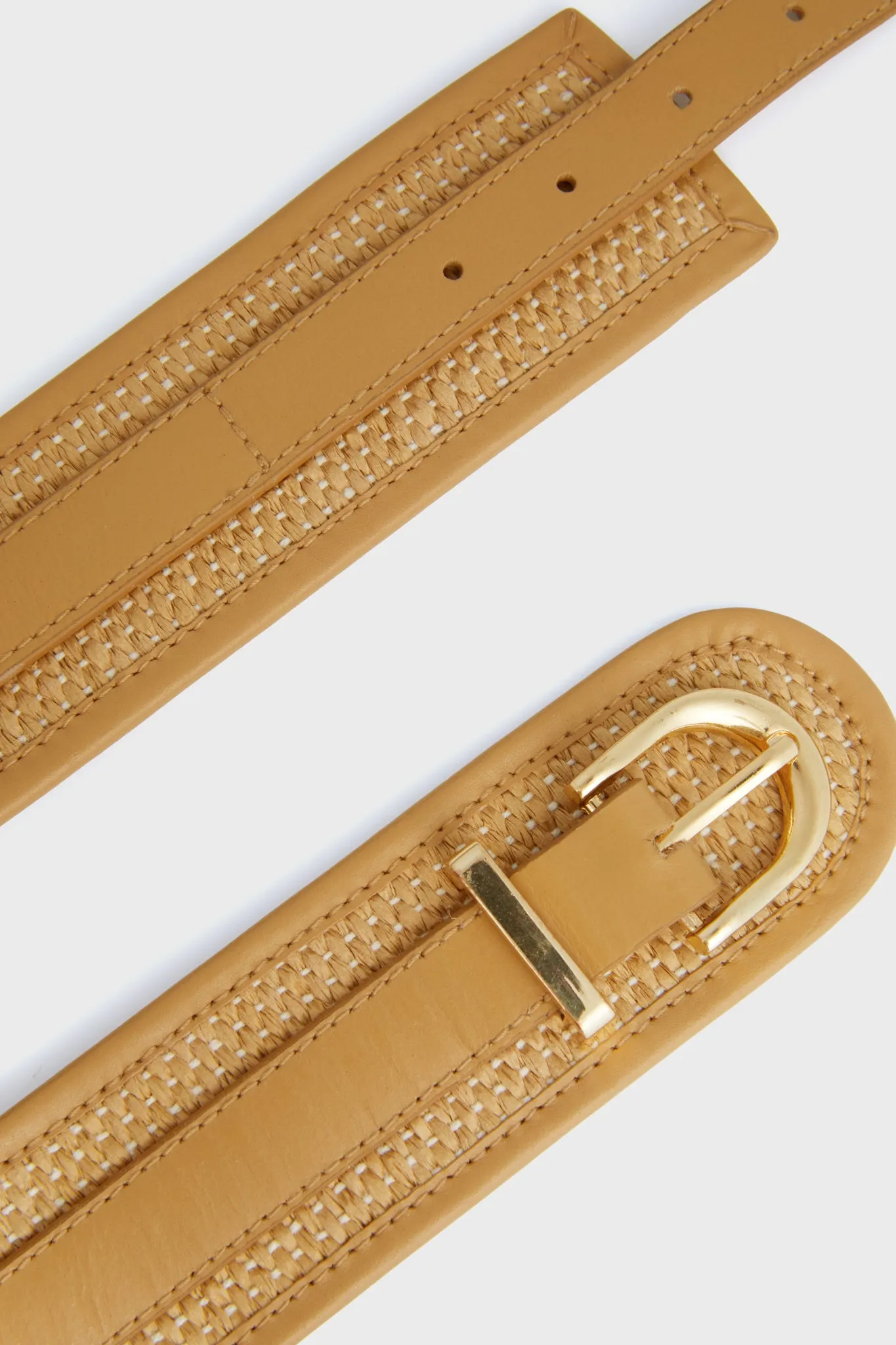 Tan Raffia Waist Belt