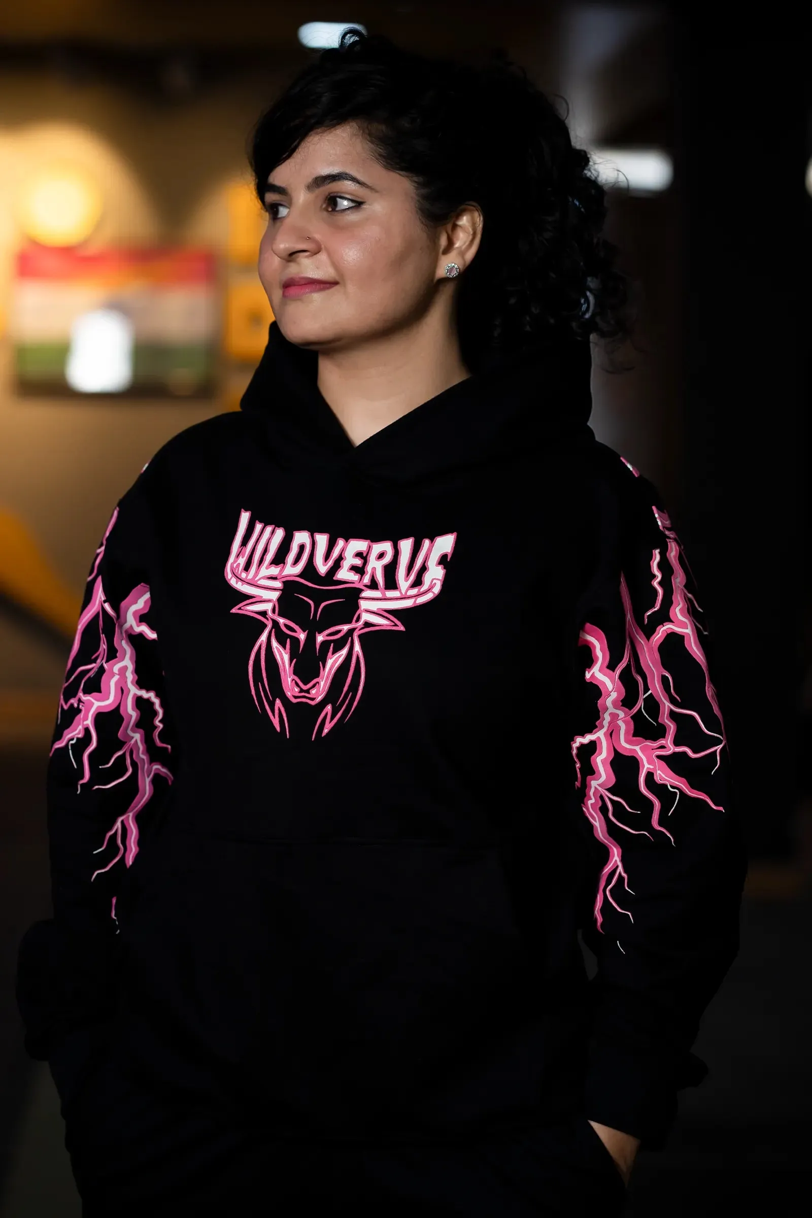 THUNDER STORM HOODIE (BLACK PINK)