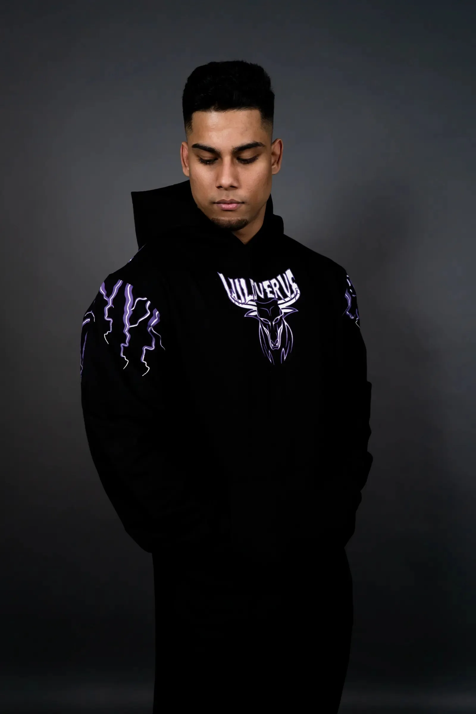 THUNDER STORM HOODIE (BLACK PURPLE)