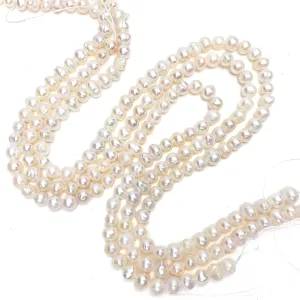 White Small Potato Freshwater Pearl Bead Strand