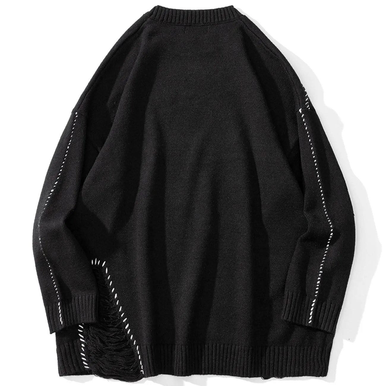 WLS Bright Line Ripped Knitted Sweater