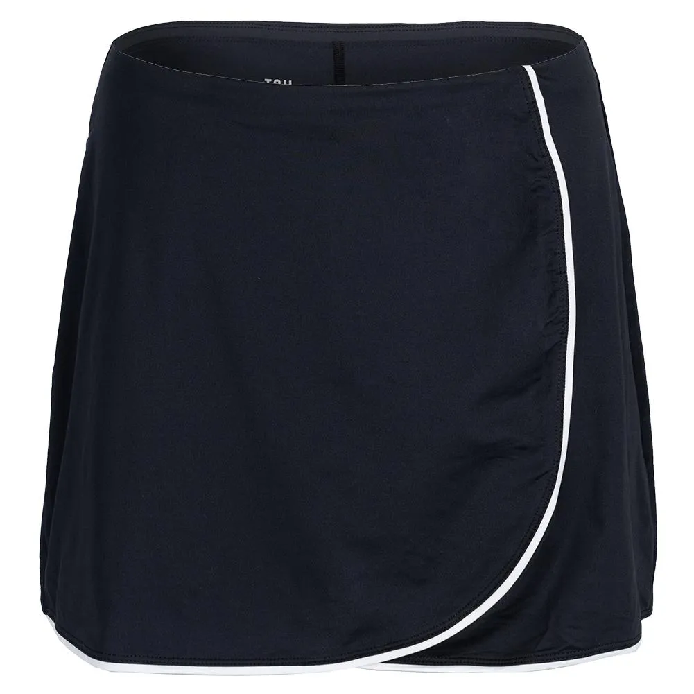 Women`s Anja 13.5 Inch Faux Wrap Tennis Skort Onyx