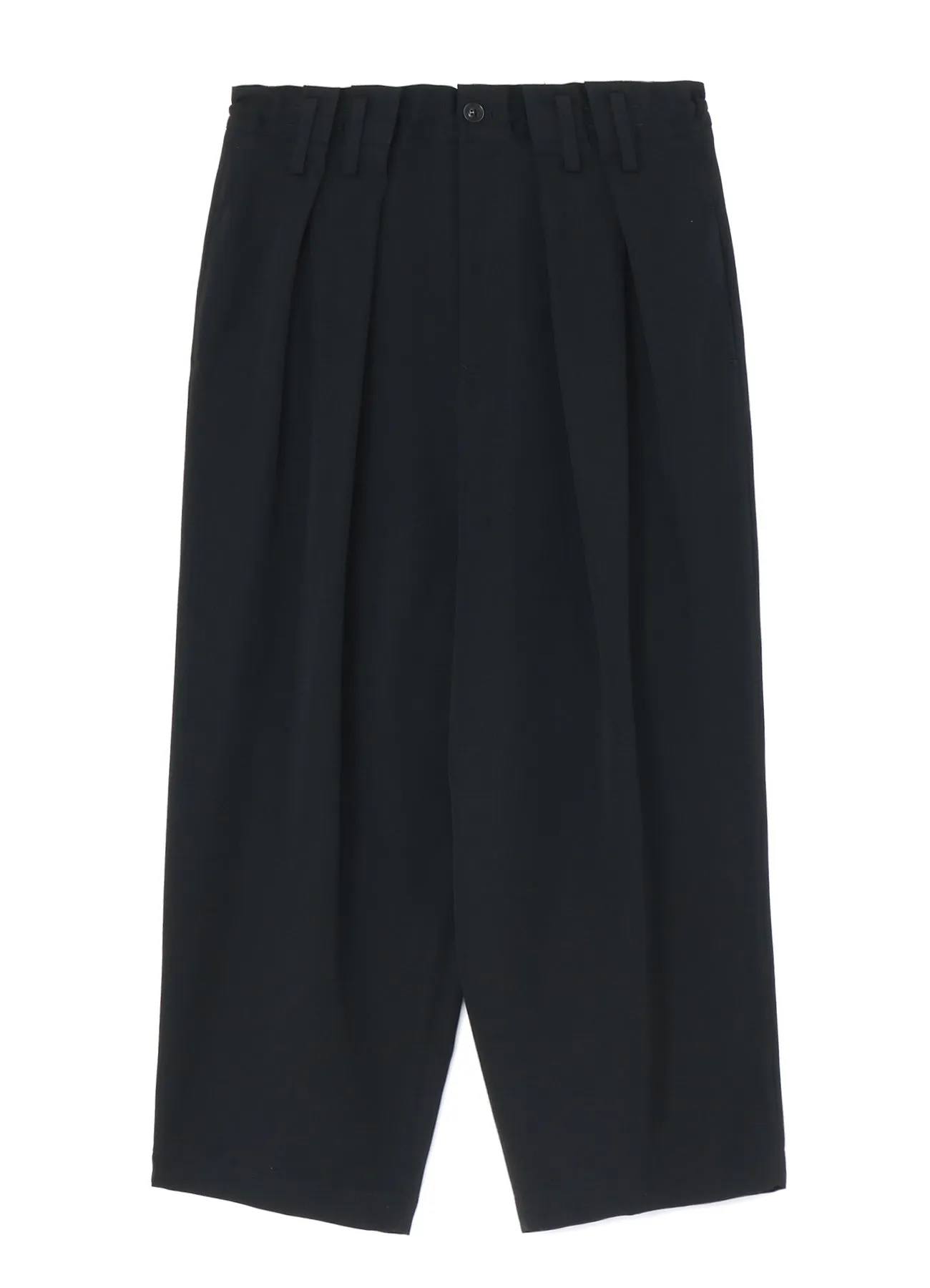 WOOL GABARDINE PLEATED PANTS