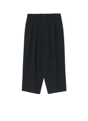 WOOL GABARDINE PLEATED PANTS