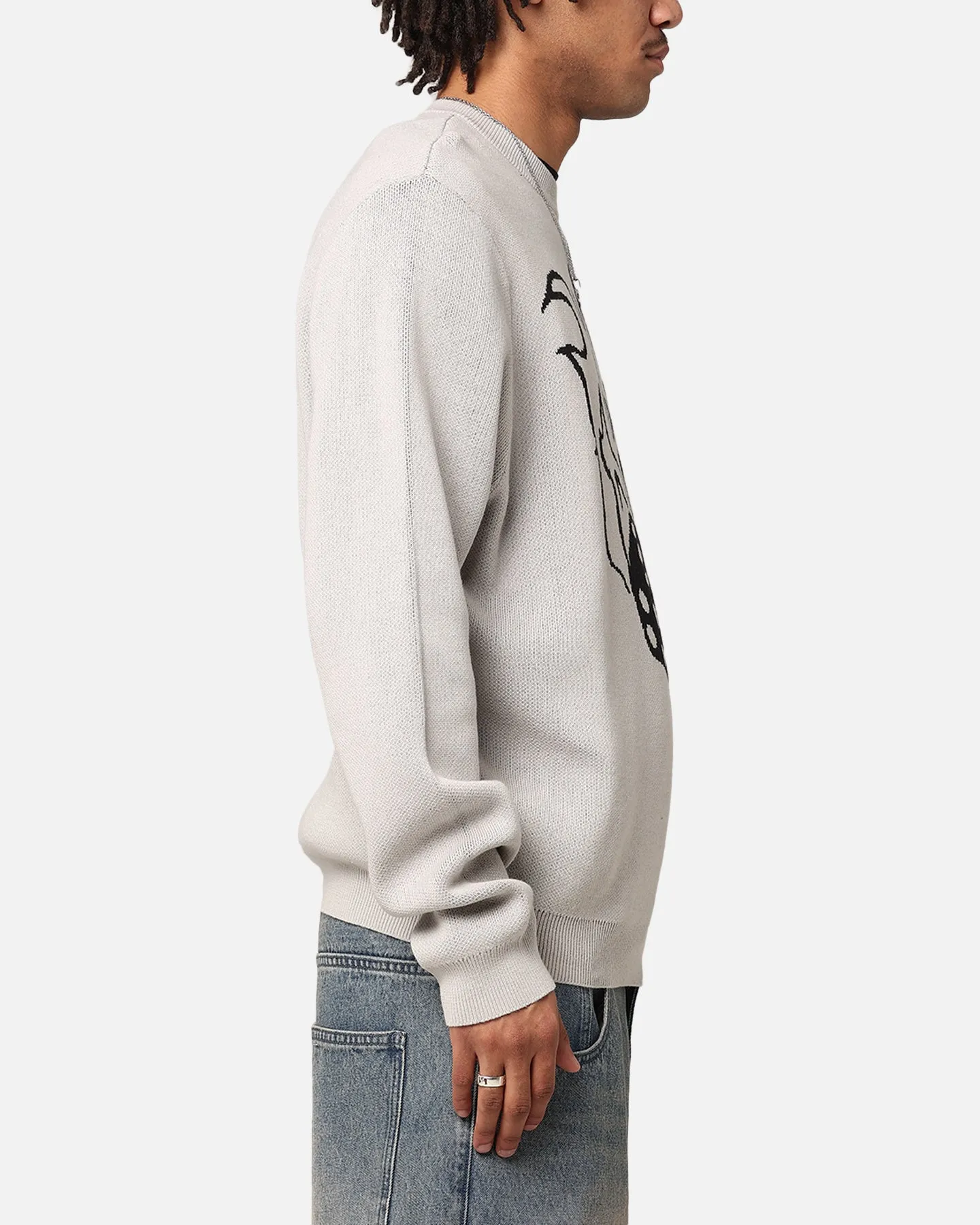 X-Large Fire Dice Knit Crewneck Cream