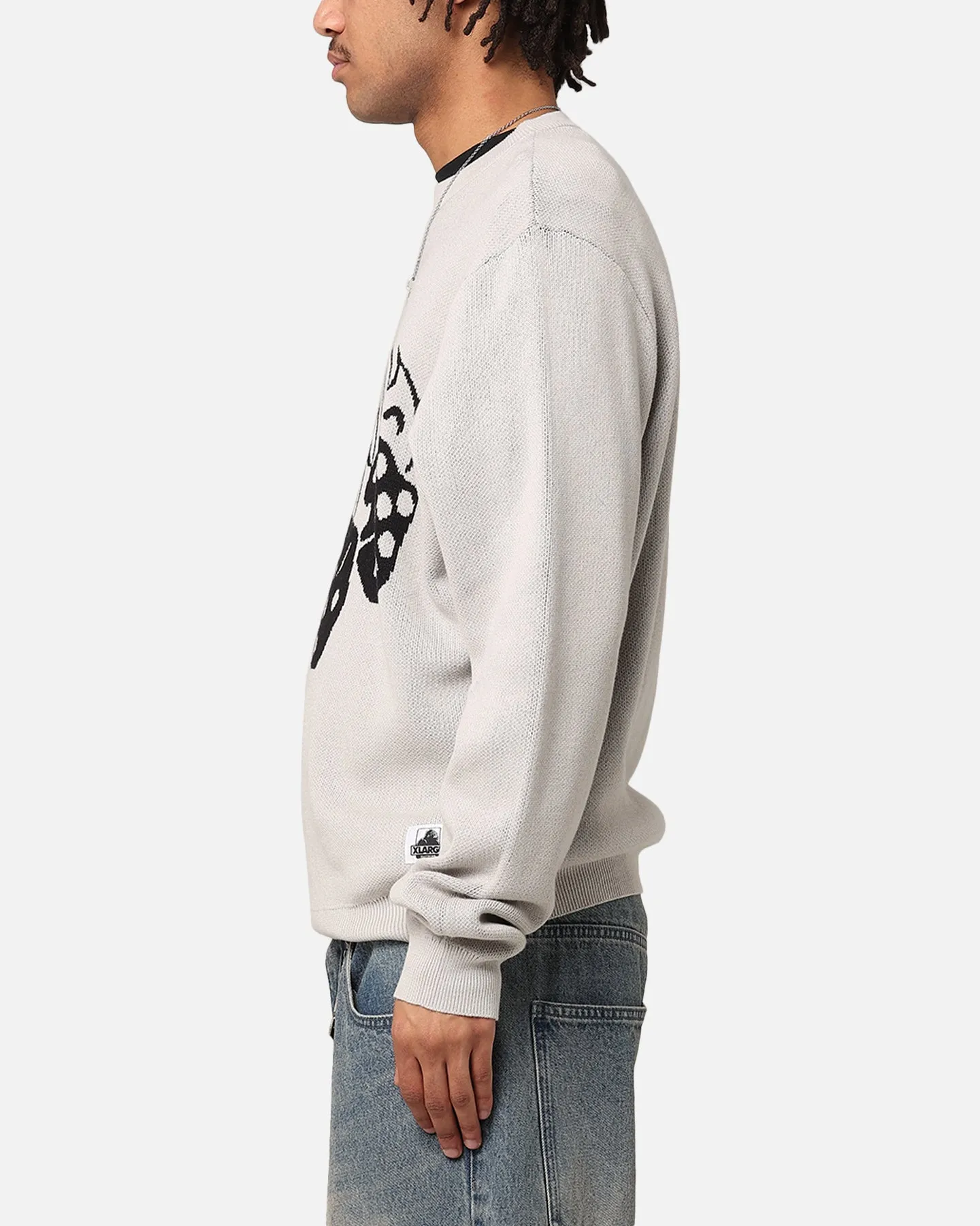 X-Large Fire Dice Knit Crewneck Cream